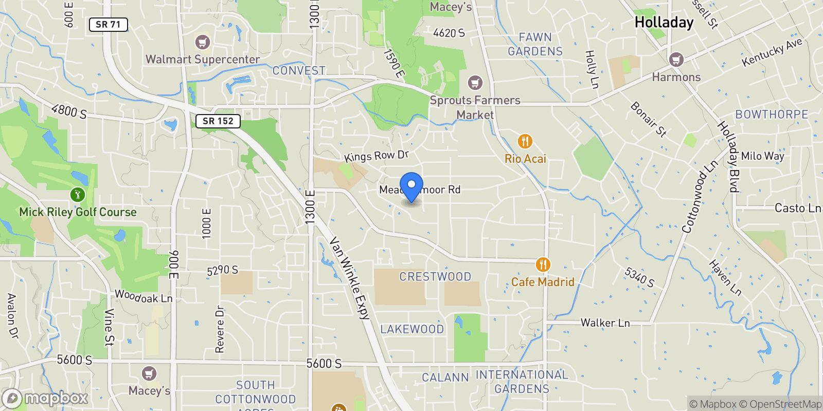 Map showing 1610 E Moor Dale Ln, Holladay, UT 84117, Holladay, Utah, United States.
