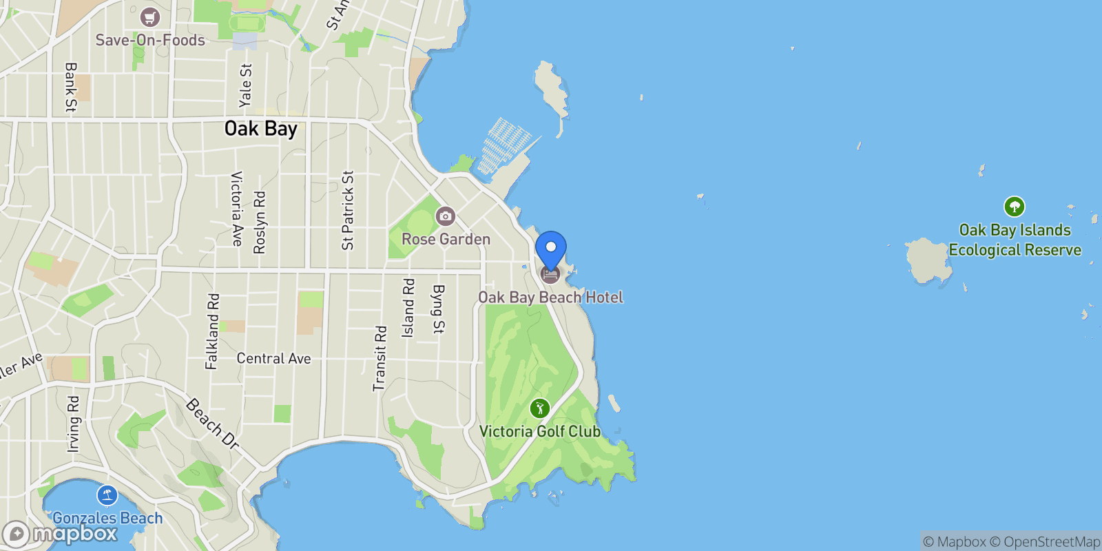 Map showing 1175 Beach Dr 505, Oak Bay, British Columbia, Canada.