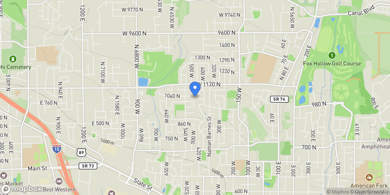 Map showing 471 W 1040 , American Fork, UT 84003, Highland, Utah, United States.