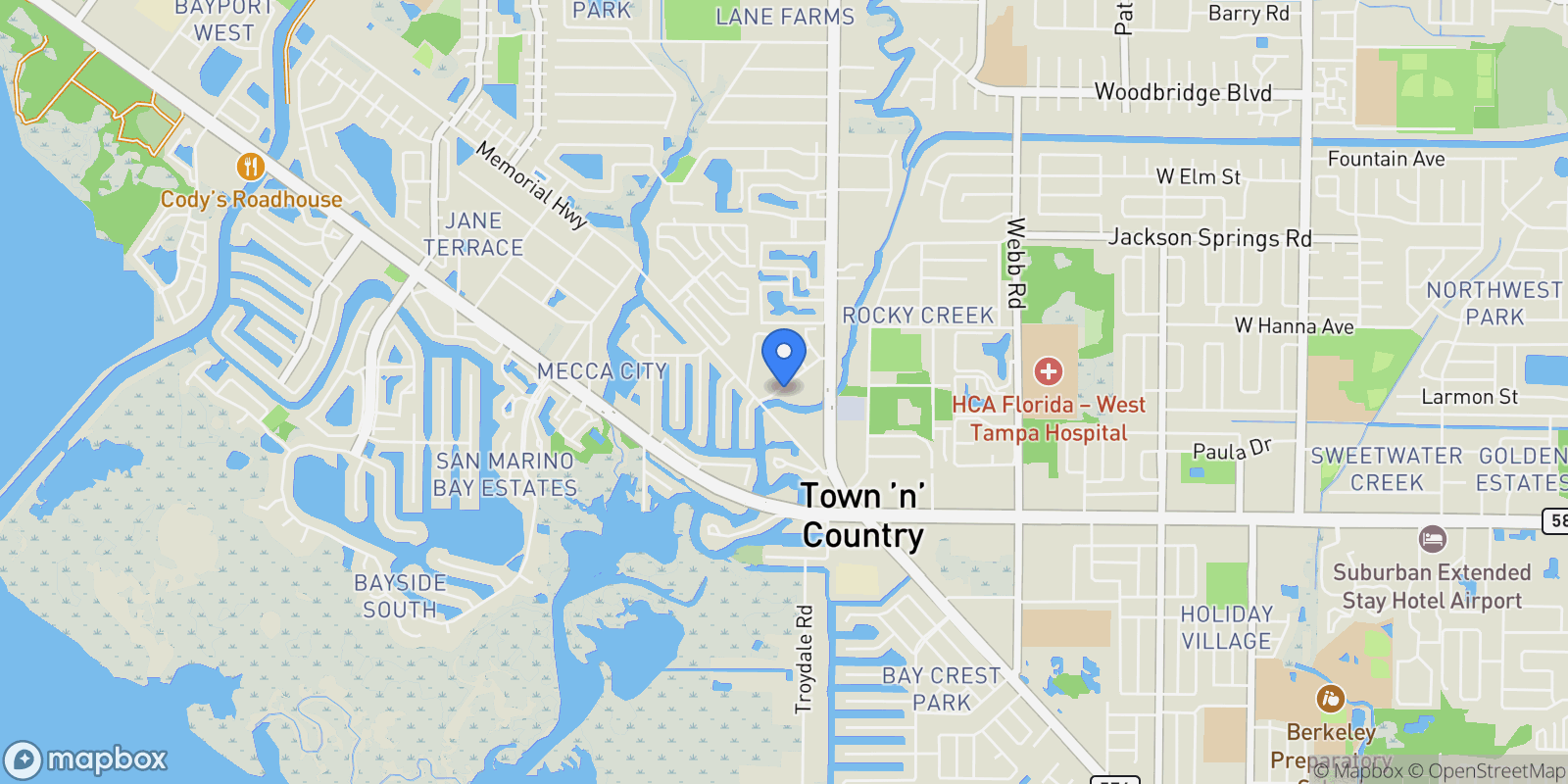 Map showing 5909 Mohr Road, Tampa, FL 33615, Tampa, Florida, United States.