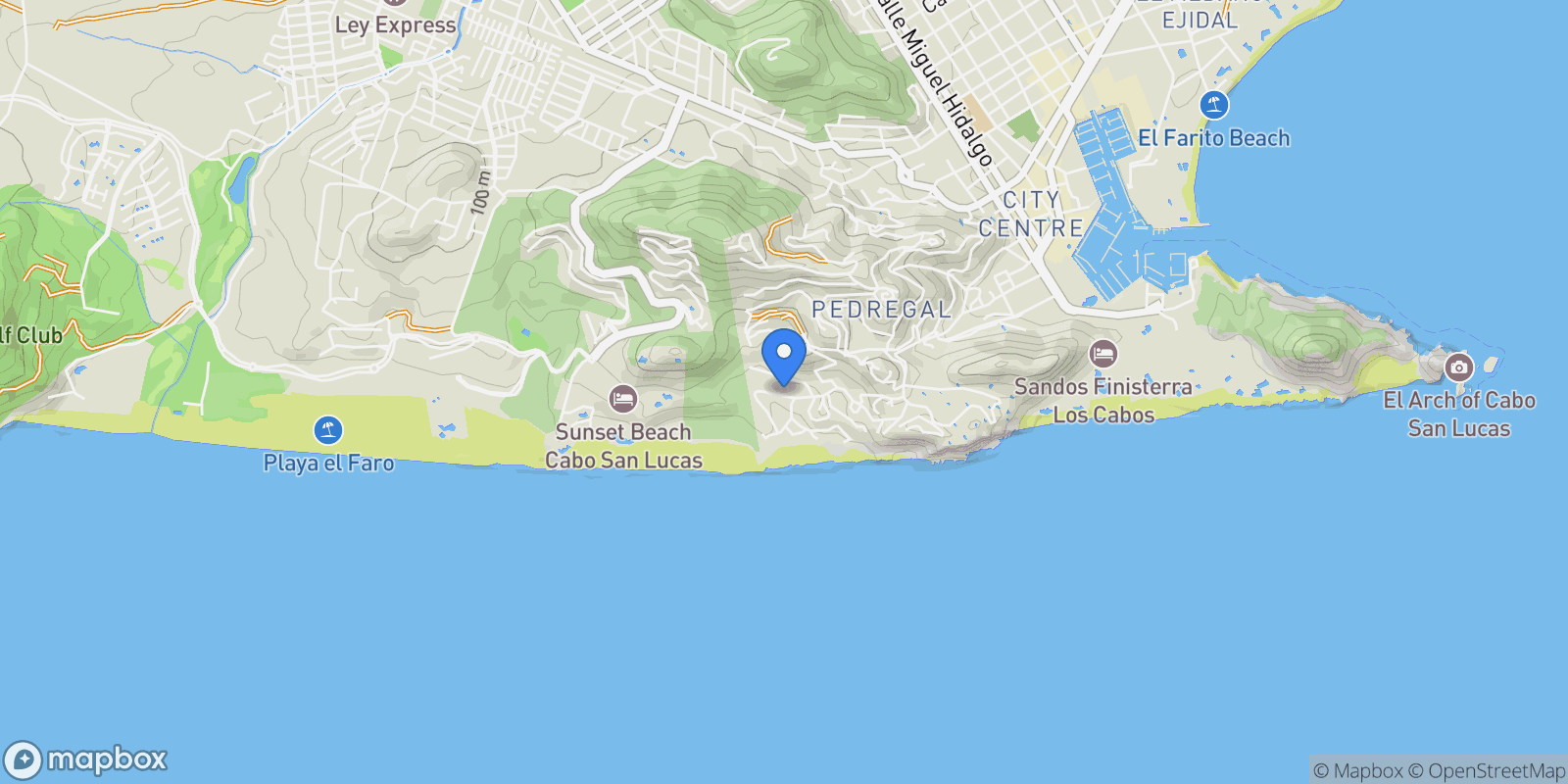 Map showing Camino de la Duna, Cabo San Lucas, Baja California Sur, Mexico.