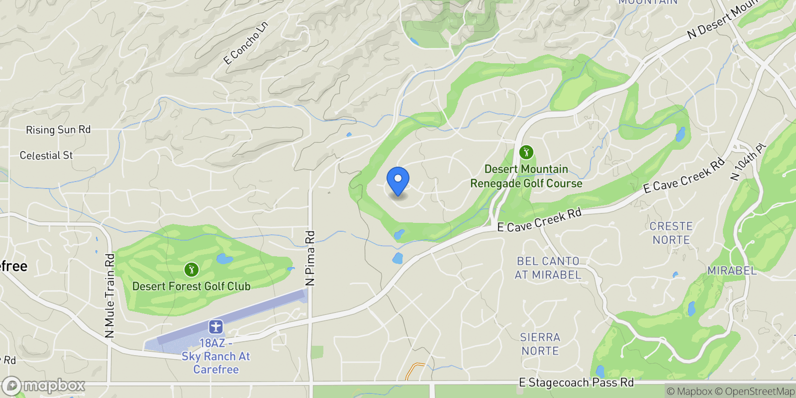 Map showing 9180 E Happy Hollow Drive , Scottsdale, AZ 85262, Scottsdale, Arizona, United States.