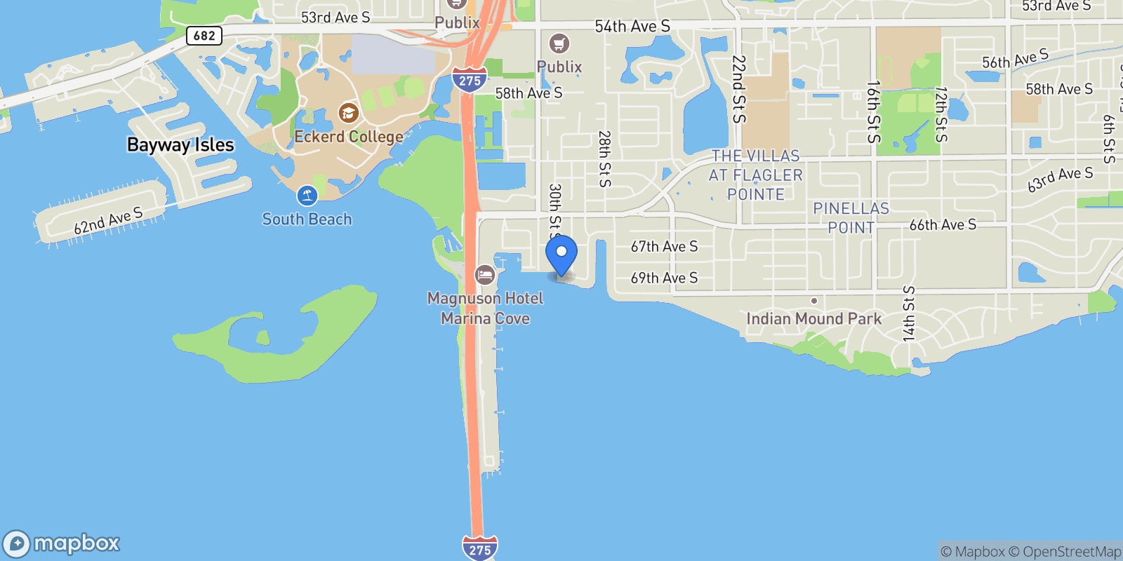 Map showing 2970 68th Avenue S, St Petersburg, FL 33703, St. Petersburg, Florida, United States.