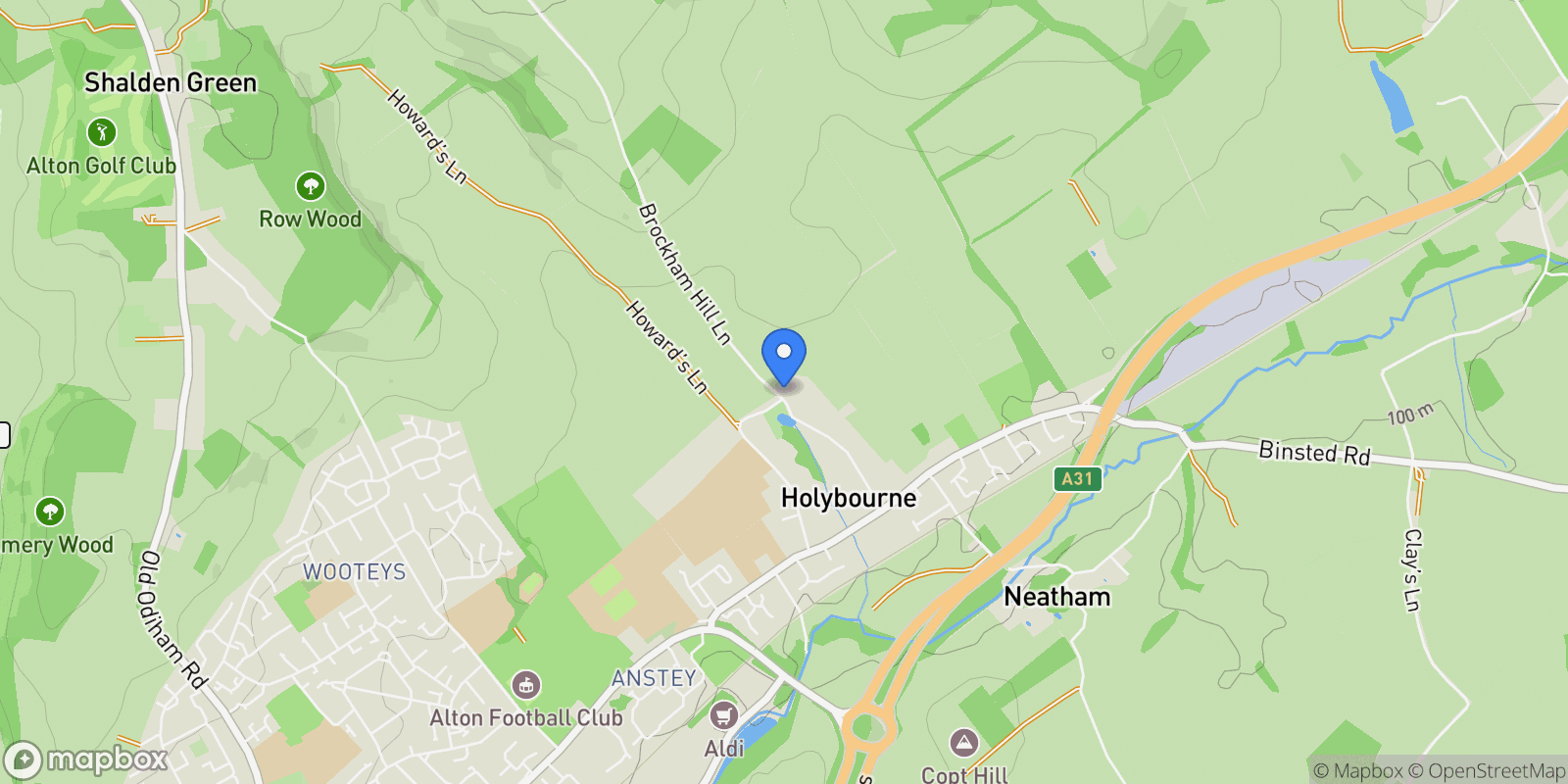 Map showing Church Lane, Holybourne, Alton, Hampshire, Holybourne, England, United Kingdom.