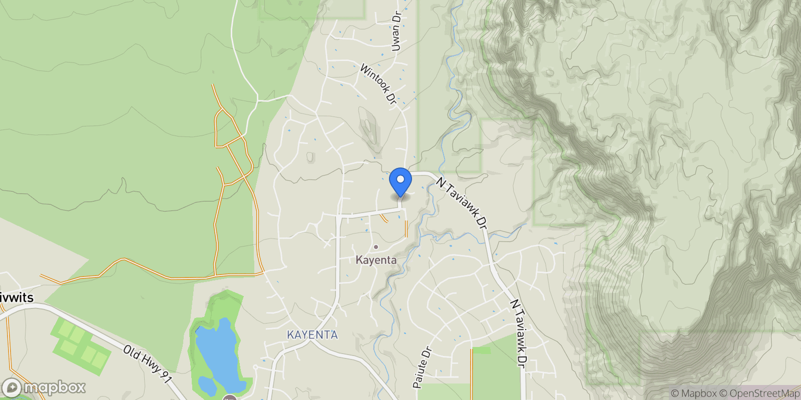 Map showing 1060 W Wintook Dr, Ivins, UT 84738, Ivins, Utah, United States.