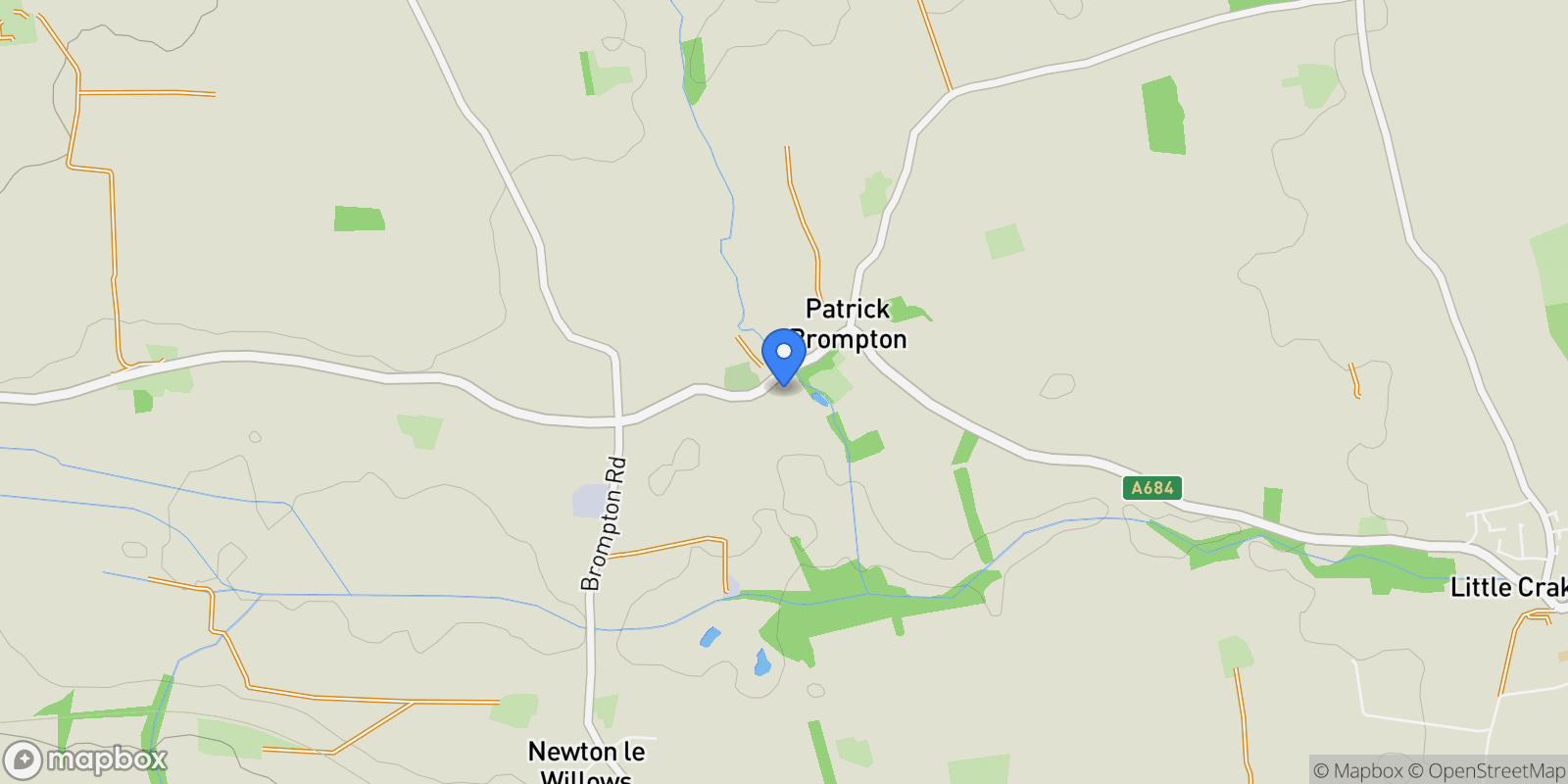 Map showing Patrick Brompton, Bedale, North Yorkshire, Patrick Brompton, England, United Kingdom.