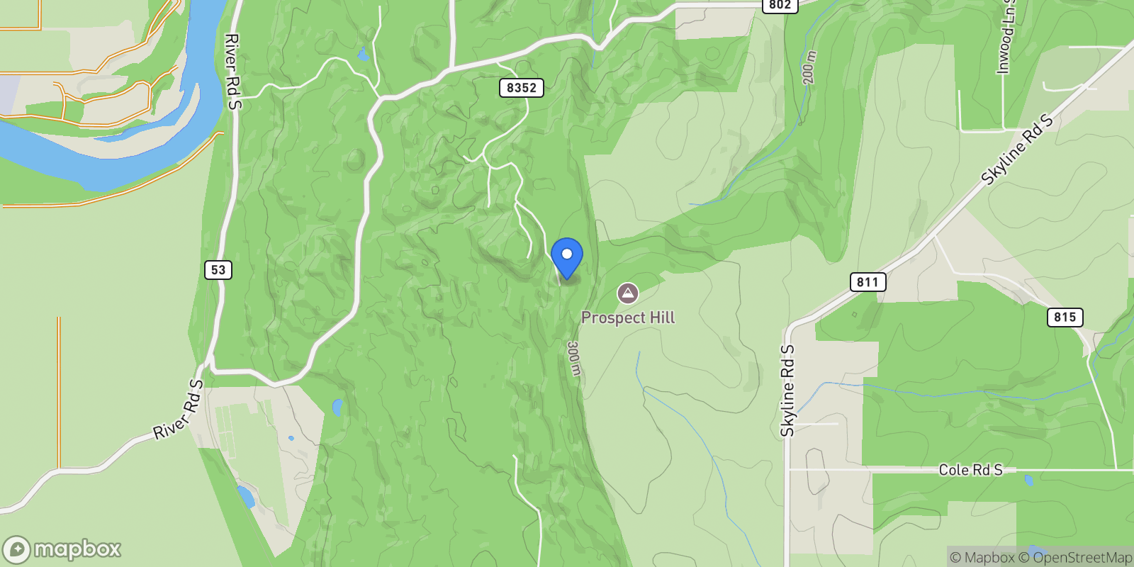 Map showing 6894 Prospect Ridge RD S, Salem, Oregon, United States.