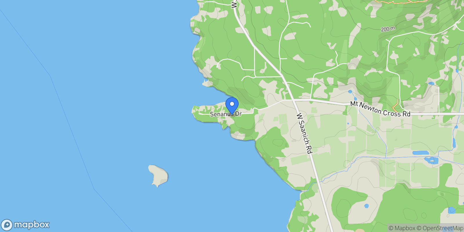 Map showing 605 Senanus Dr, Saanichton, British Columbia, Canada.