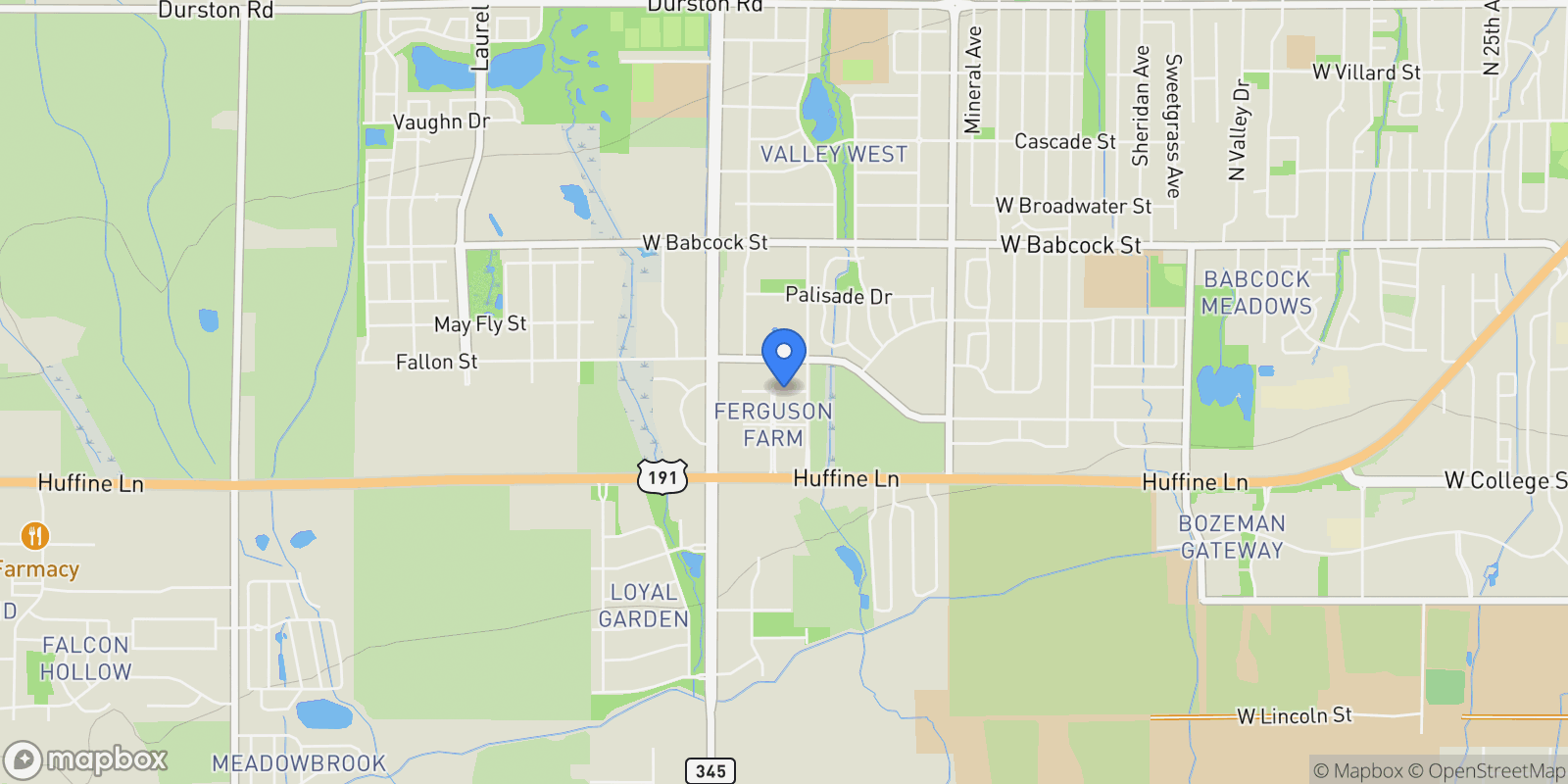 Map showing 223 Poppy Field Drive, Bozeman, MT 59718, Bozeman, Montana, United States.