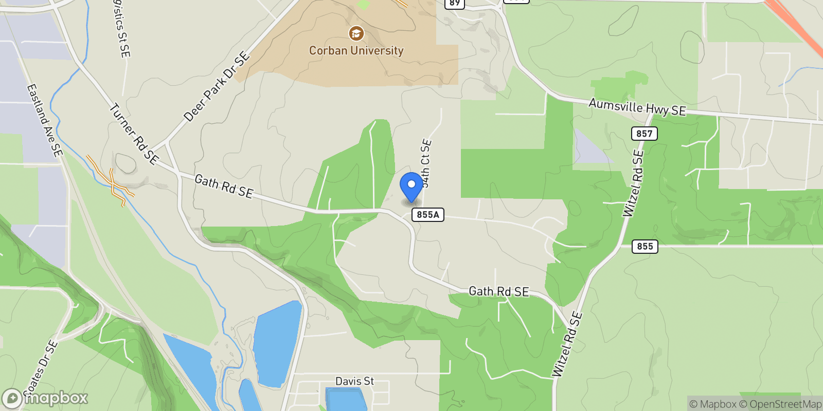 Map showing 5653 54th Ct SE, Salem, Oregon, United States.