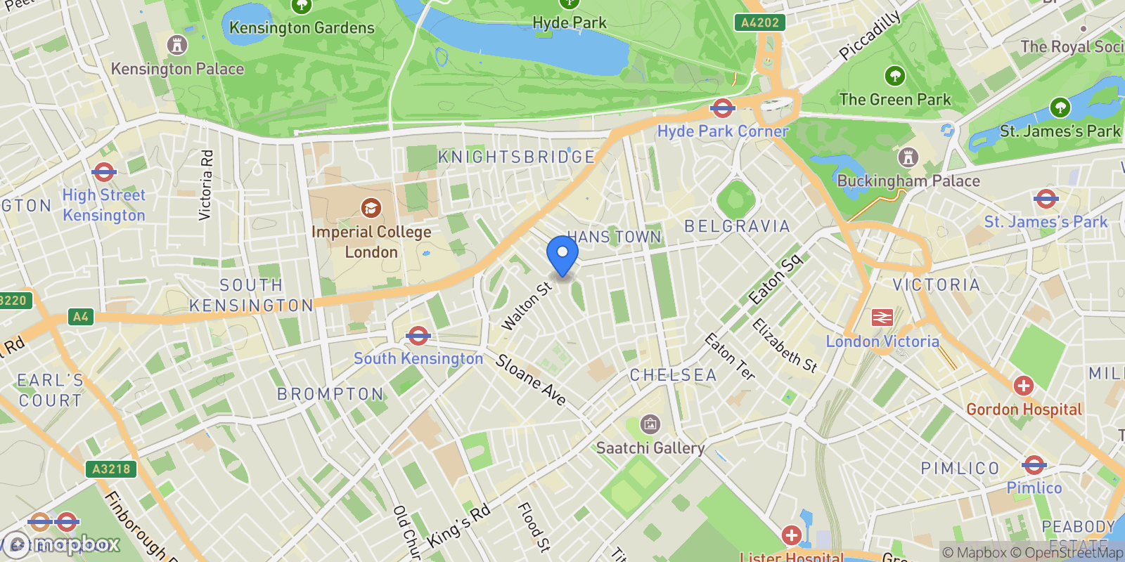 Map showing Walton Street, London, London, England, United Kingdom.