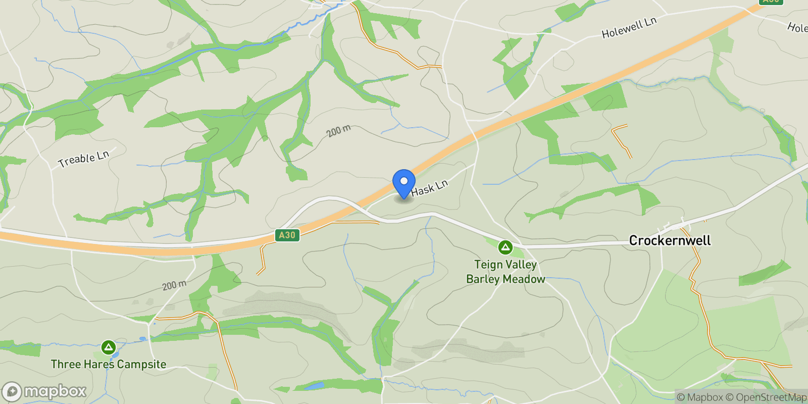 Map showing Crockernwell, Exeter, Devon, Crockernwell, England, United Kingdom.