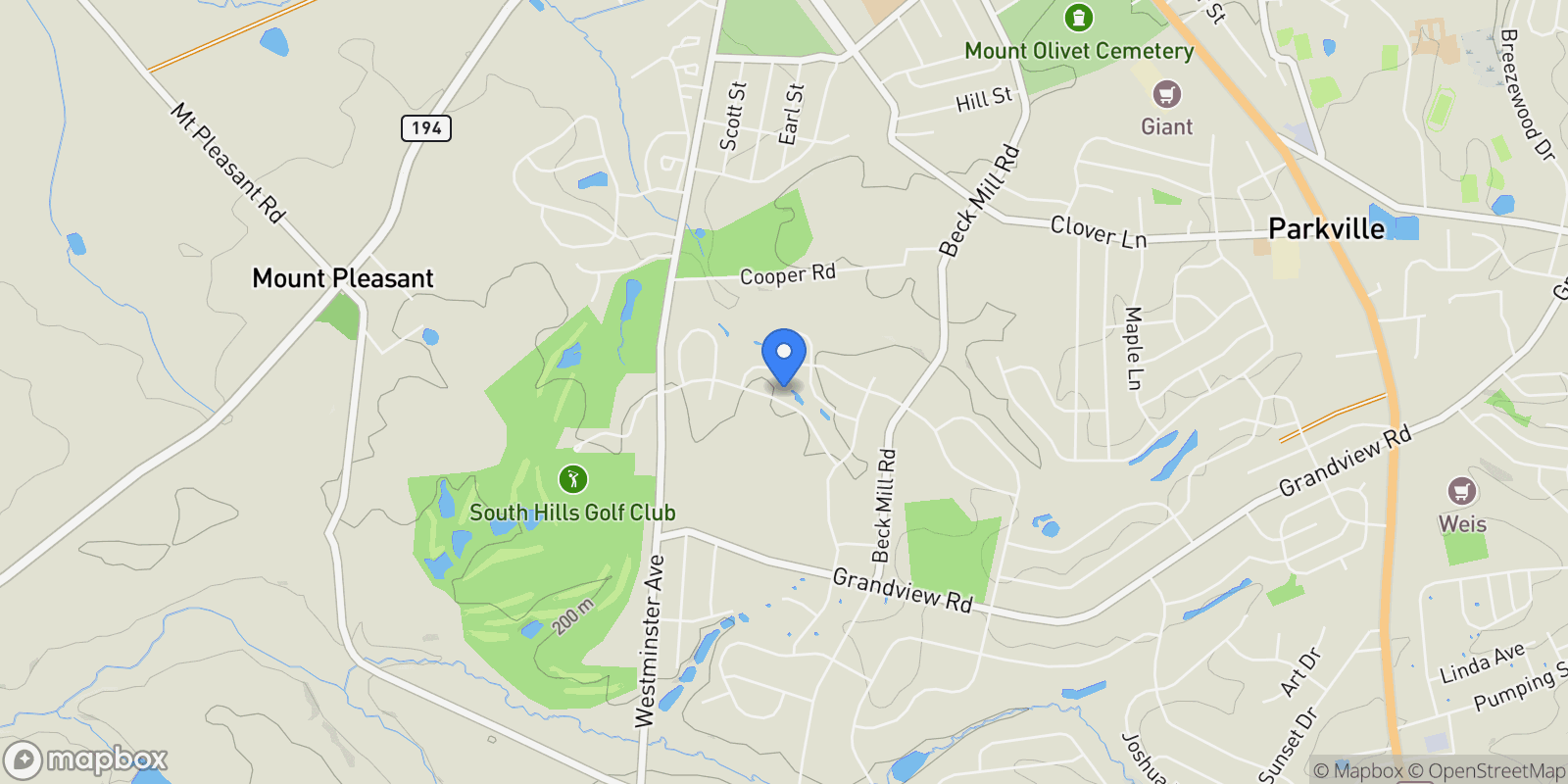 Map showing 114 QUARTZ RIDGE RD ROAD, HANOVER, PA 17331, Hanover, Pennsylvania, United States.