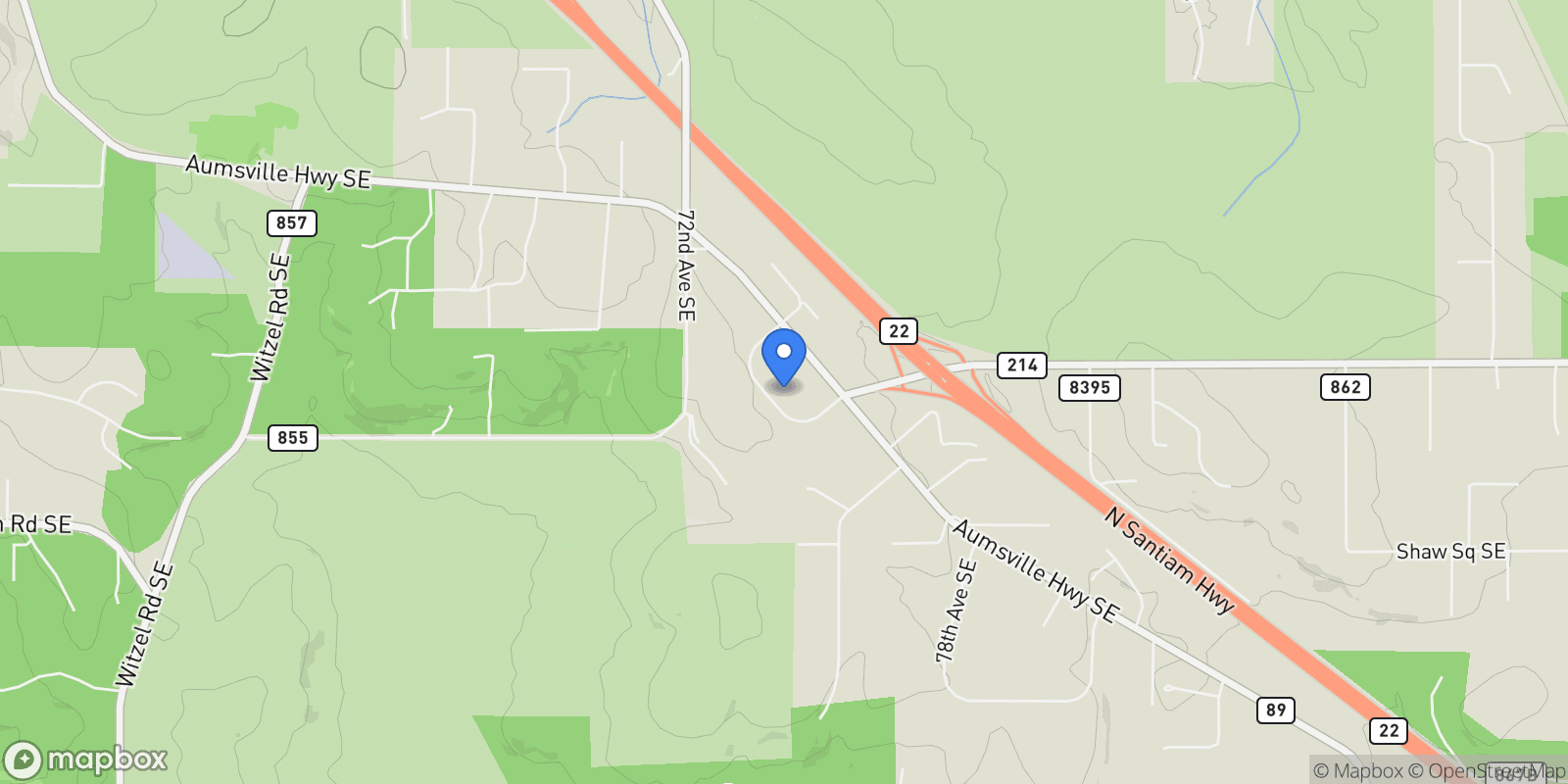 Map showing 7471 Lofty Lp SE, Salem, Oregon, United States.
