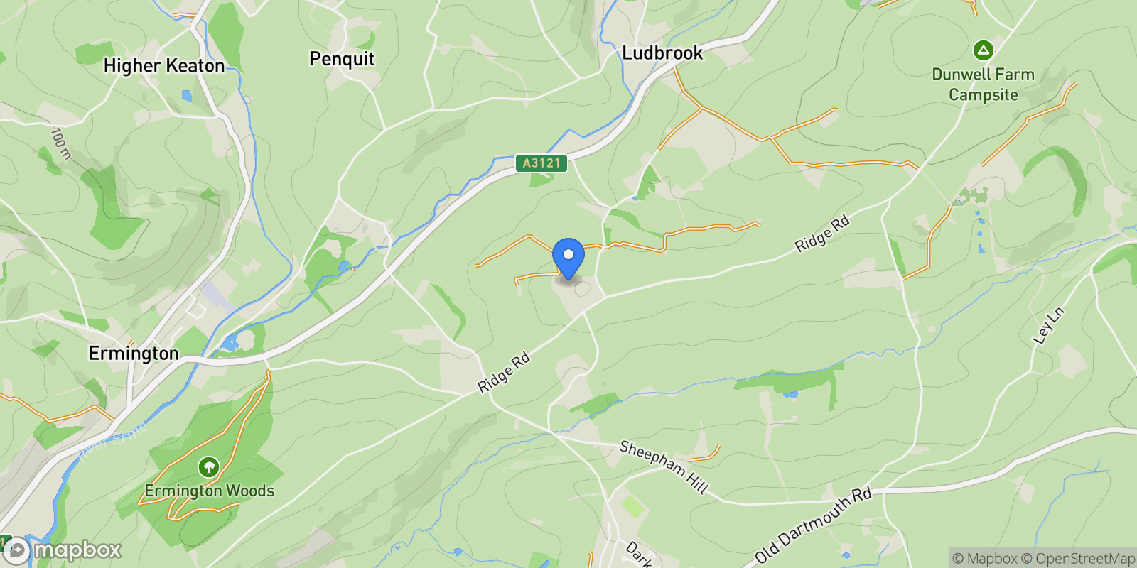 Map showing Ermington, Devon, Ivybridge, England, United Kingdom.