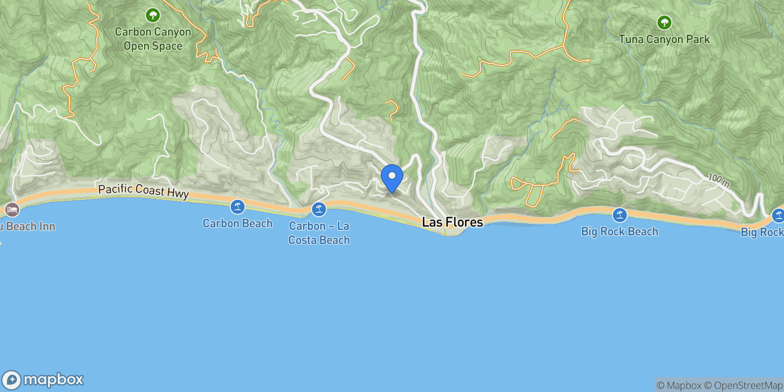 Map showing 21415 Rambla Vista, Malibu, California, United States.