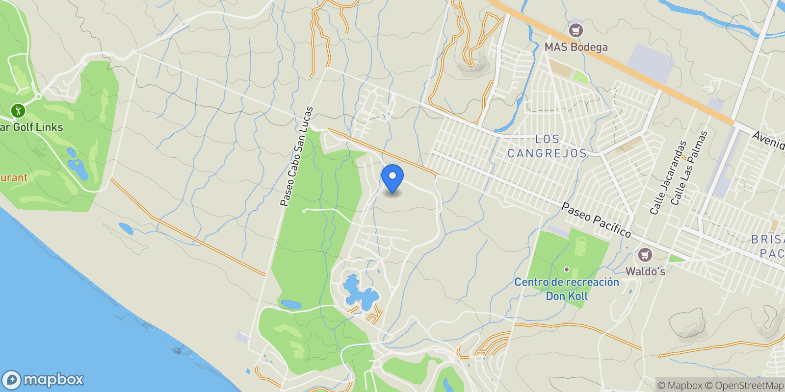 Map showing 8 Diamante Legacy Estates, Colonia del Sol, Baja California Sur, Mexico.