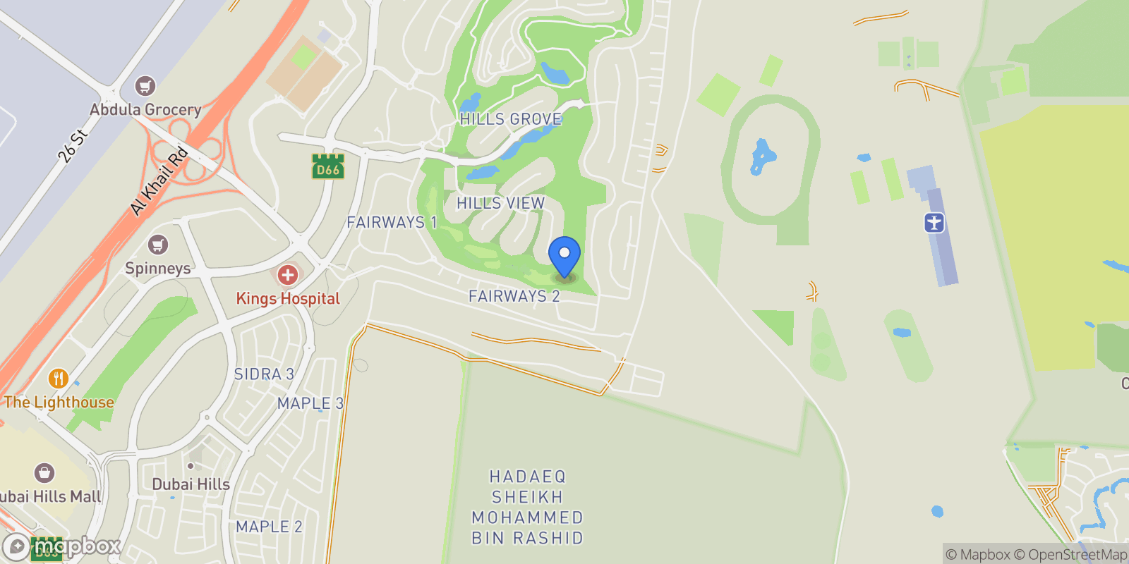 Map showing Golf Place, Dubai Hills Estate, Dubai, Dubai, United Arab Emirates.