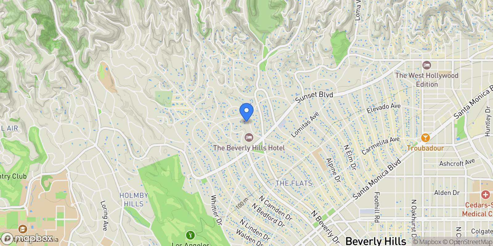 Map showing 917 N Crescent Dr, Beverly Hills, California, United States.