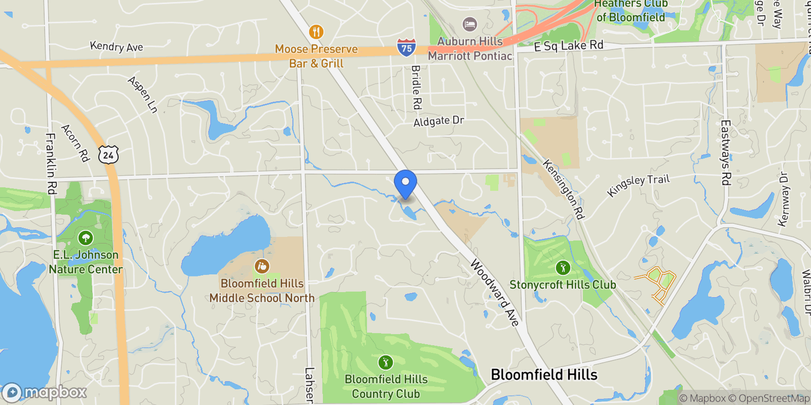 Map showing 559 Barrington Park Drive, Bloomfield Hills, MI 48304, Bloomfield Hills, Michigan, United States.
