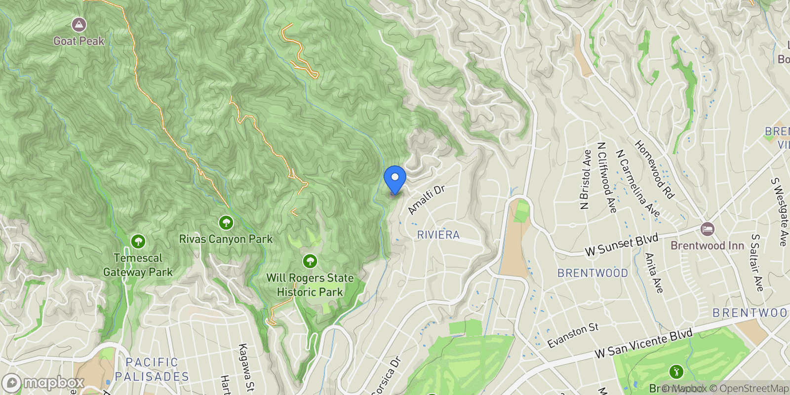 Map showing 1550 Casale Rd, Los Angeles, California, United States.