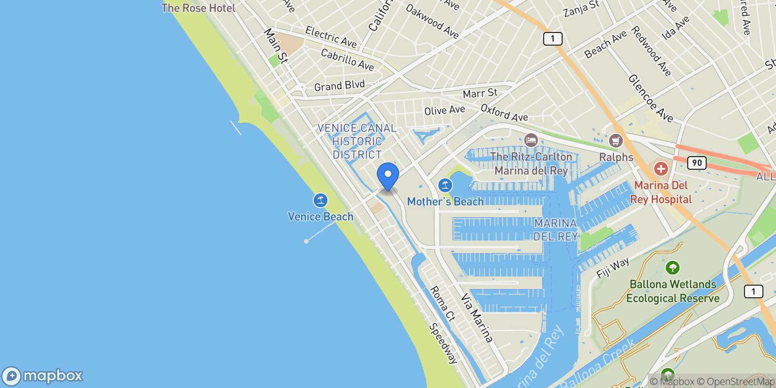 Map showing 3119 Via Dolce, Marina del Rey, California, United States.