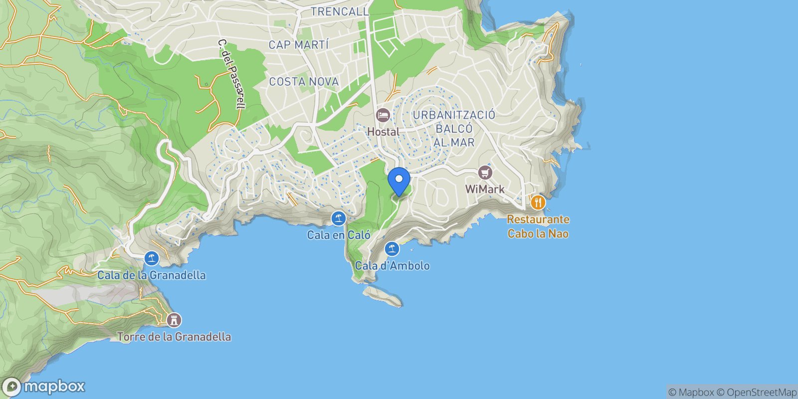 Map showing Javea, Xabia / Javea, Valencian Community, Spain.