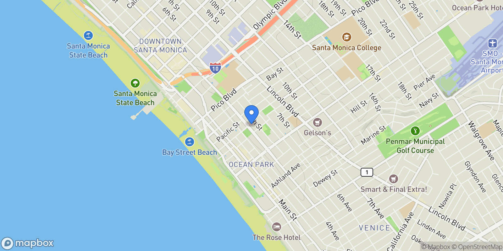 Map showing 2311 4th St, Santa Monica, California, United States.