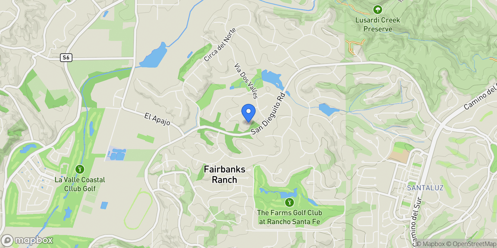Map showing 6686 Camino Saucito, Del Mar, California, United States.