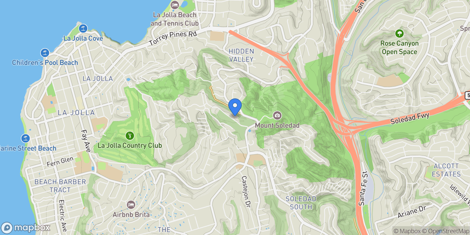 Map showing 2082 Via Casa Alta, San Diego, California, United States.