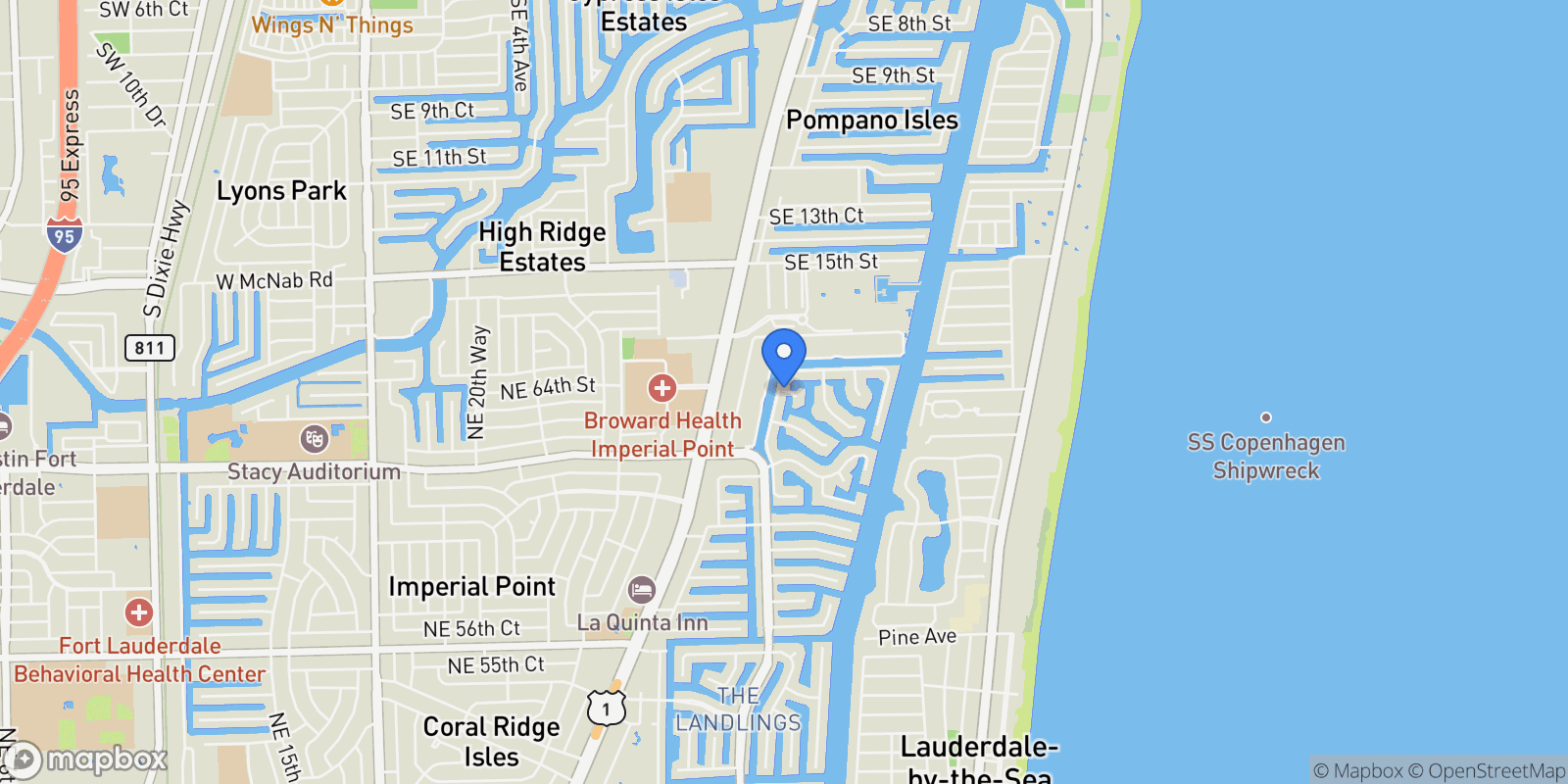 Map showing 40 Compass Isle, Fort Lauderdale, FL 33308, Fort Lauderdale, Florida, United States.