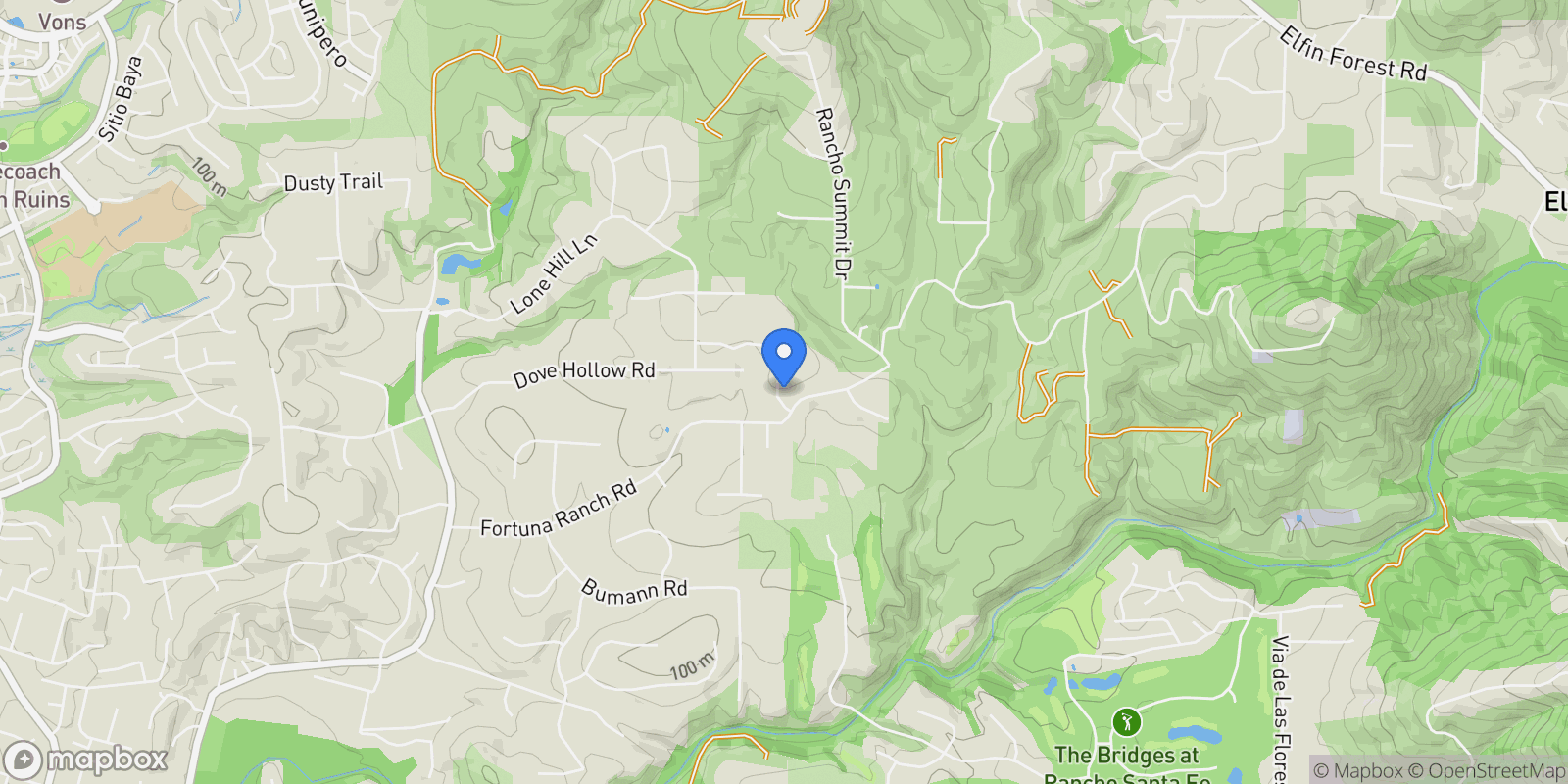 Map showing 3401 Adams Run, Encinitas, California, United States.
