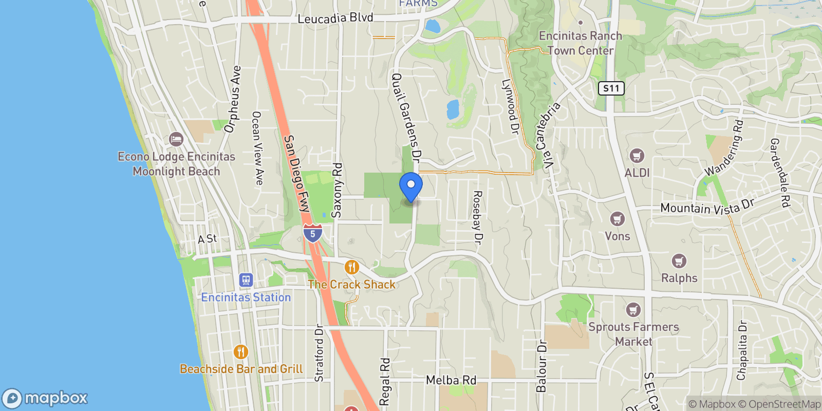 Map showing 1105 Catania Court 201, Encinitas, California, United States.