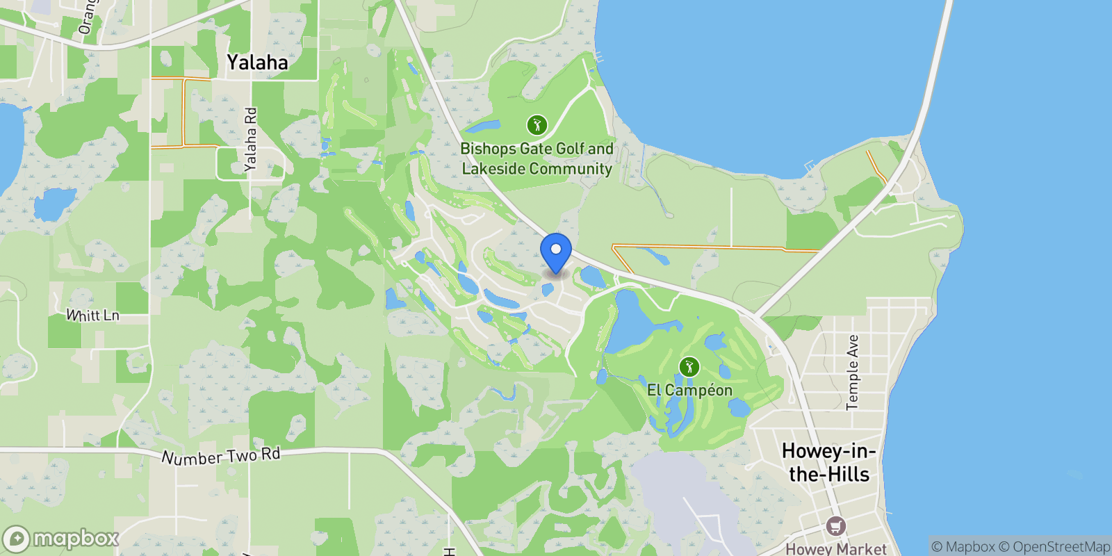 Map showing 9930 SANTA BARBARA COURT, Howey-in-the-Hills, Florida, United States.