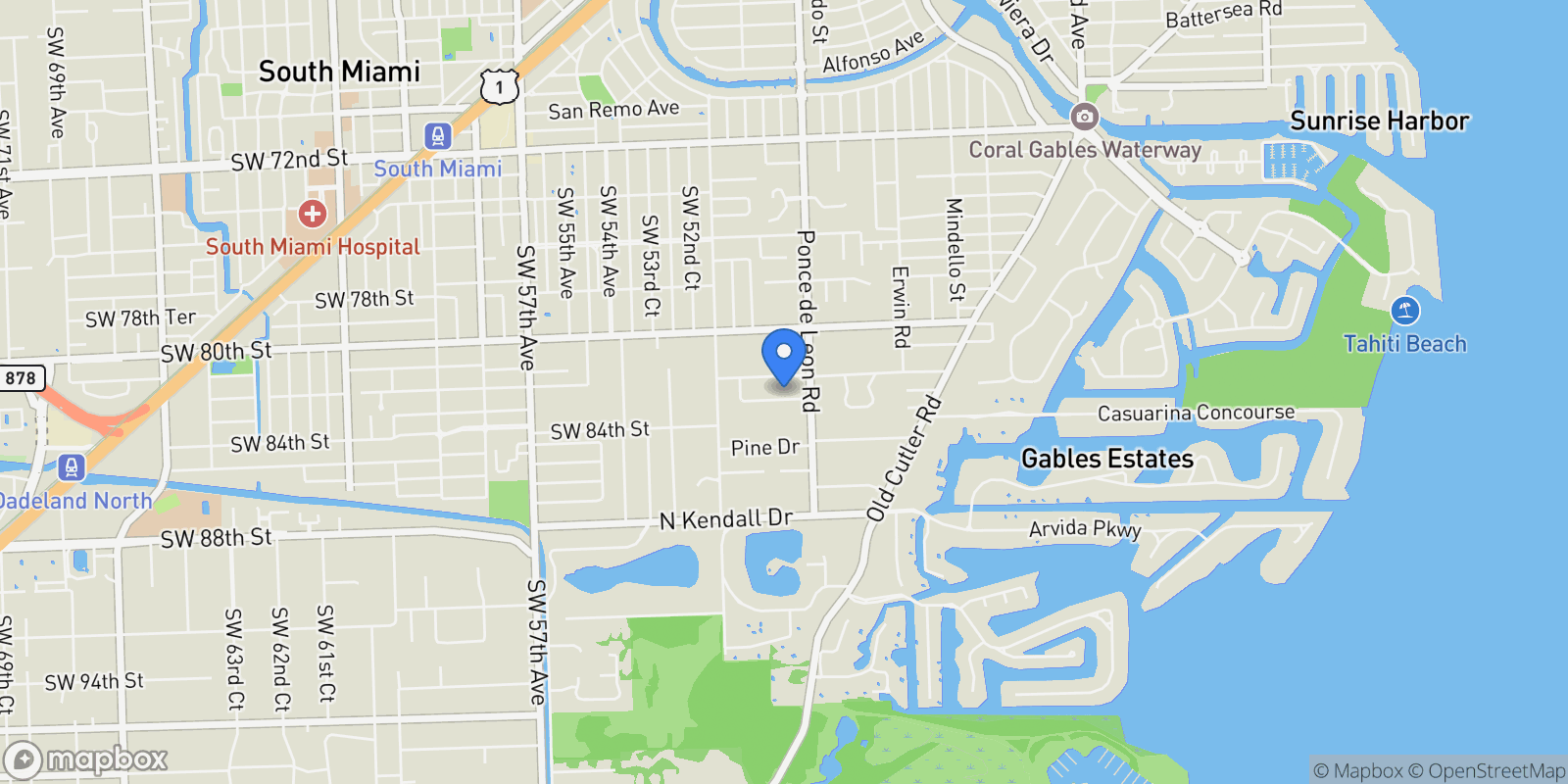 Map showing 4955 SW 83rd St, Miami, FL 33143, Miami, Florida, United States.
