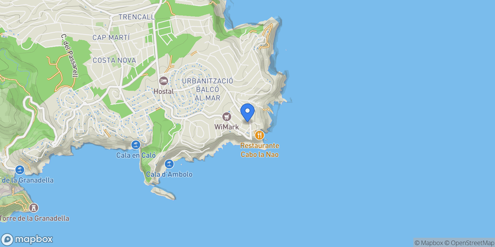 Map showing Javea, Alicante, Xabia / Javea, Valencian Community, Spain.