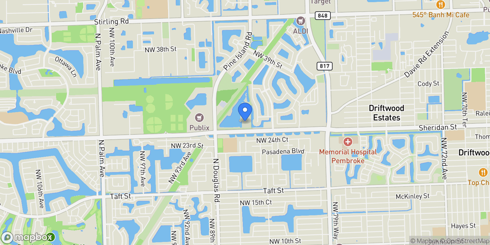 Map showing 2652 NW 87th Ter, Pembroke Pines, FL 33024, Pembroke Pines, Florida, United States.