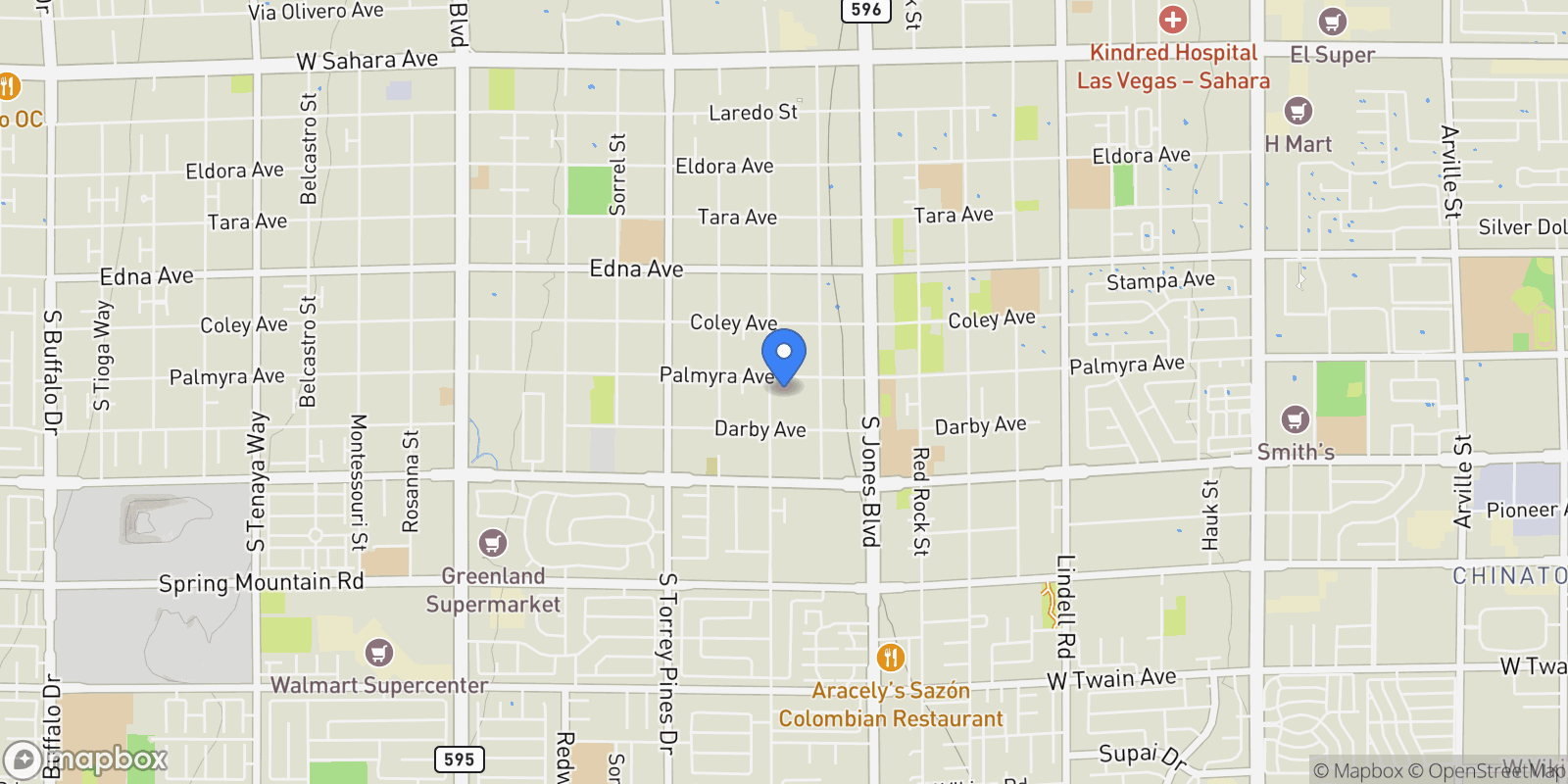 Map showing 3132 El Camino Road, Las Vegas, NV 89146, Las Vegas, Nevada, United States.