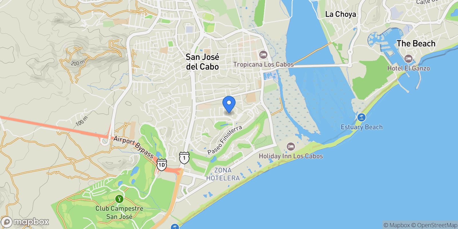 Map showing 10-19 MZN14, San José del Cabo, Baja California Sur, Mexico.