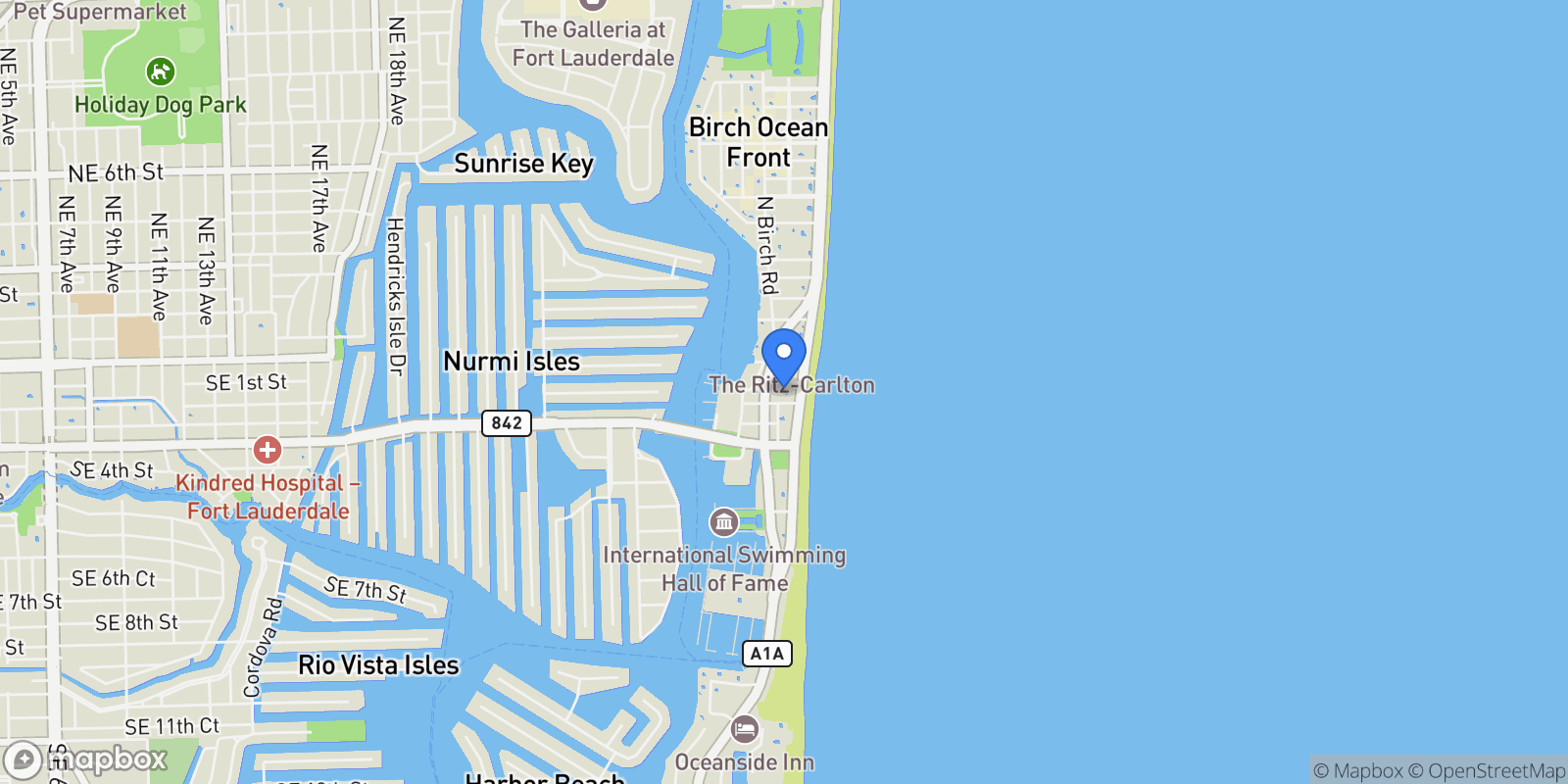 Map showing 101 S Fort Lauderdale Beach Blvd, Unit #2402, Fort Lauderdale, FL 33316, Fort Lauderdale, FL, United States.