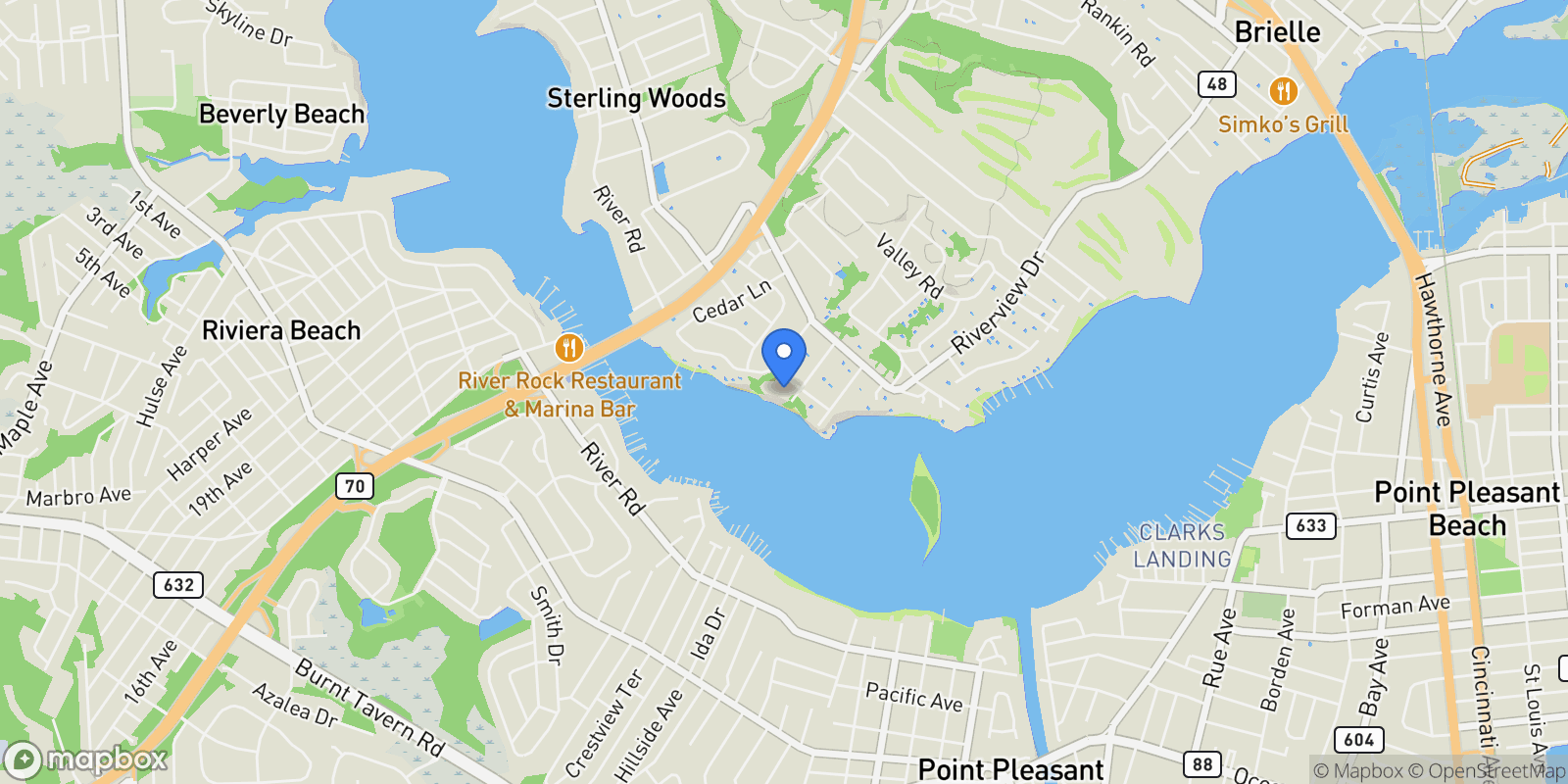Map showing 1015 Forrest Rd, Brielle, NJ 08730, Brielle, New Jersey, United States.