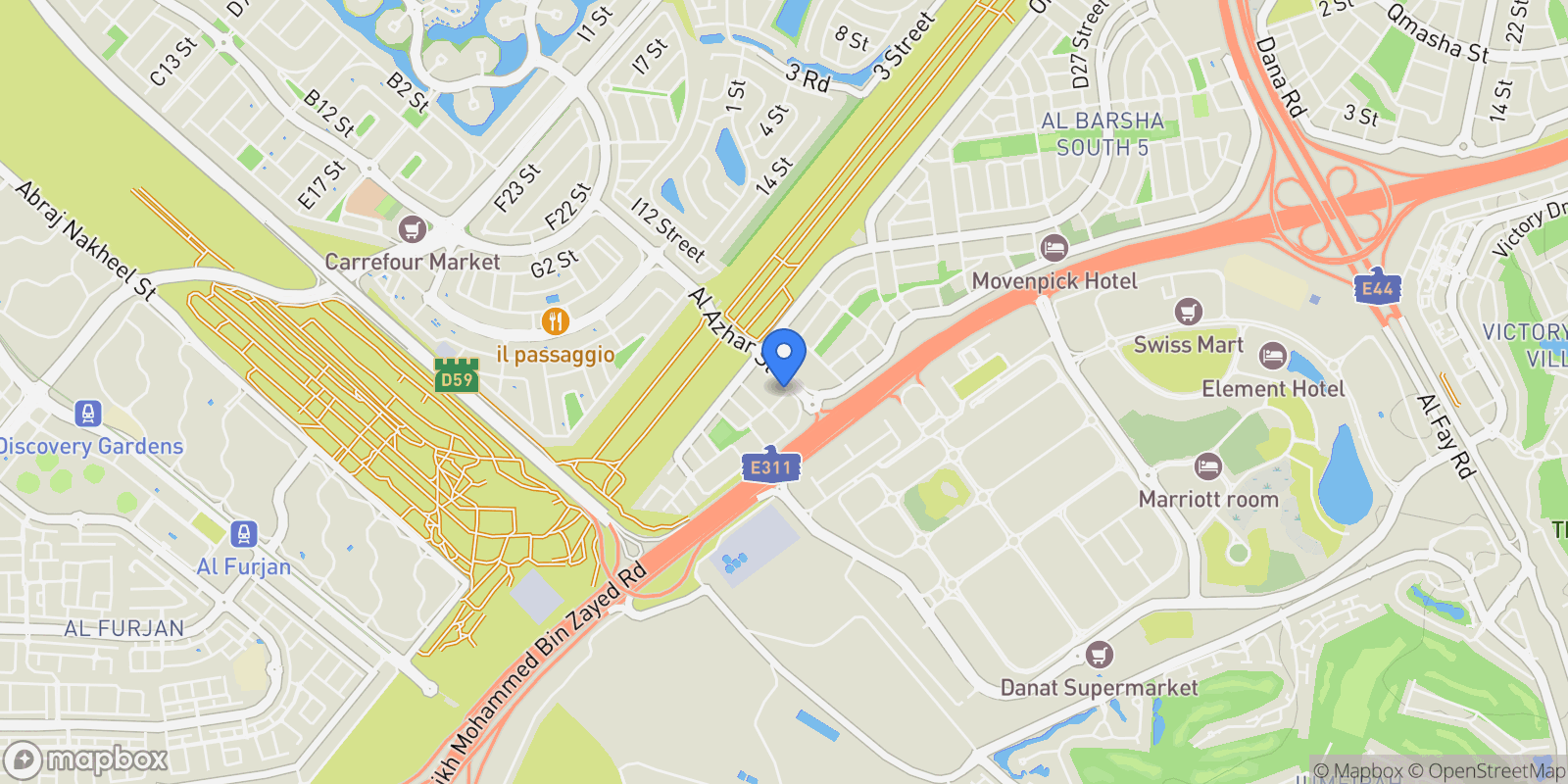 Map showing Jumierah Village Triangle - 25PG+C9J - Jumeirah - VillageJumeirah Village Triangle - دبي - United Arab Emirates, Dubai, Dubai, United Arab Emirates.