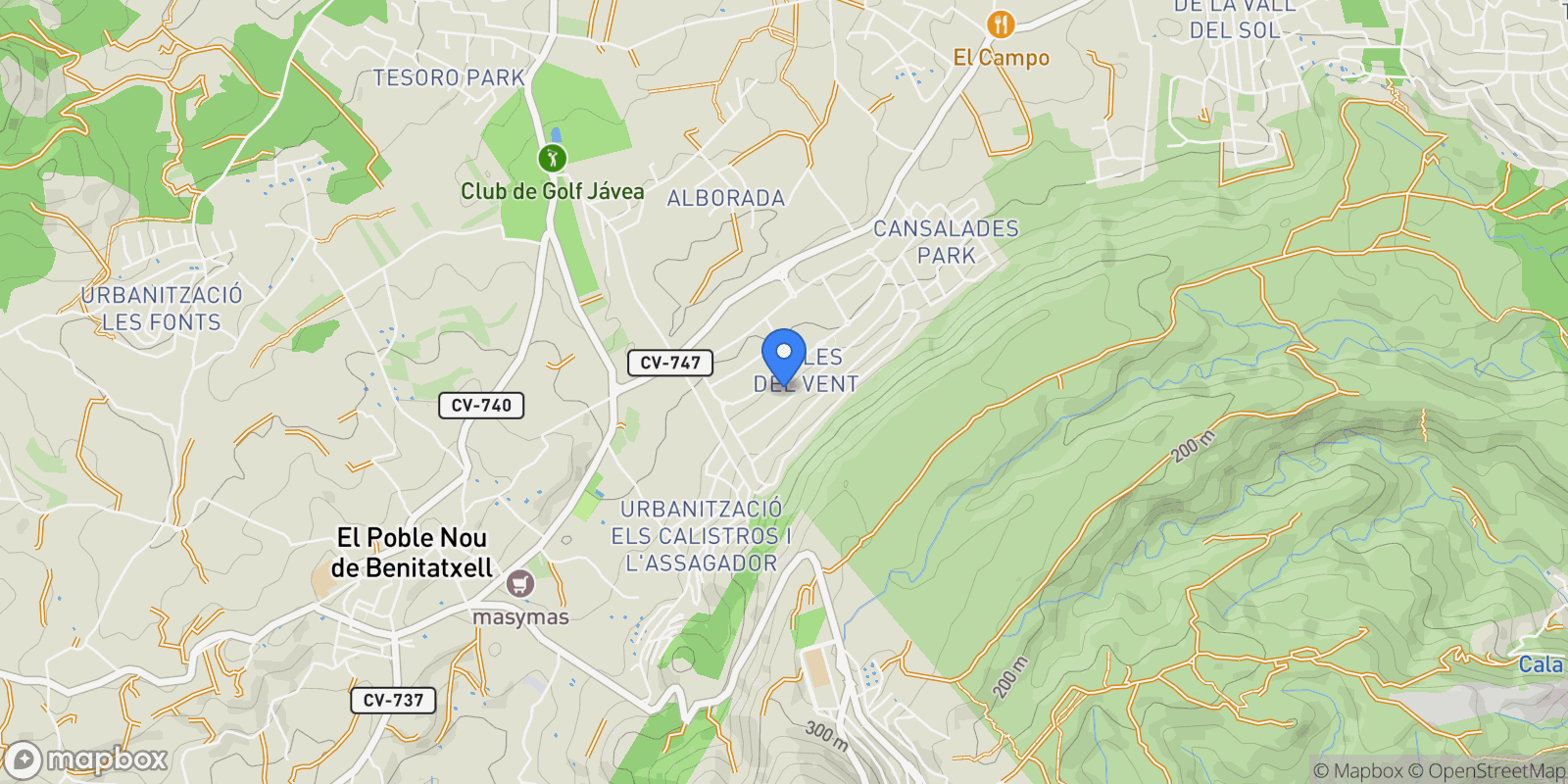 Map showing Javea, Alicante, Xabia / Javea, Valencian Community, Spain.