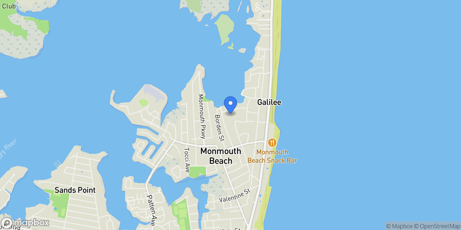 Map showing 1 Channel Drive  #709, Monmouth Beach, NJ 07750, Monmouth Beach, New Jersey, United States.