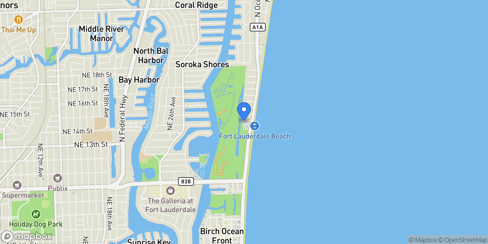 Map showing 3304 NE 14th Ct, Fort Lauderdale, FL 33304, Fort Lauderdale, Florida, United States.