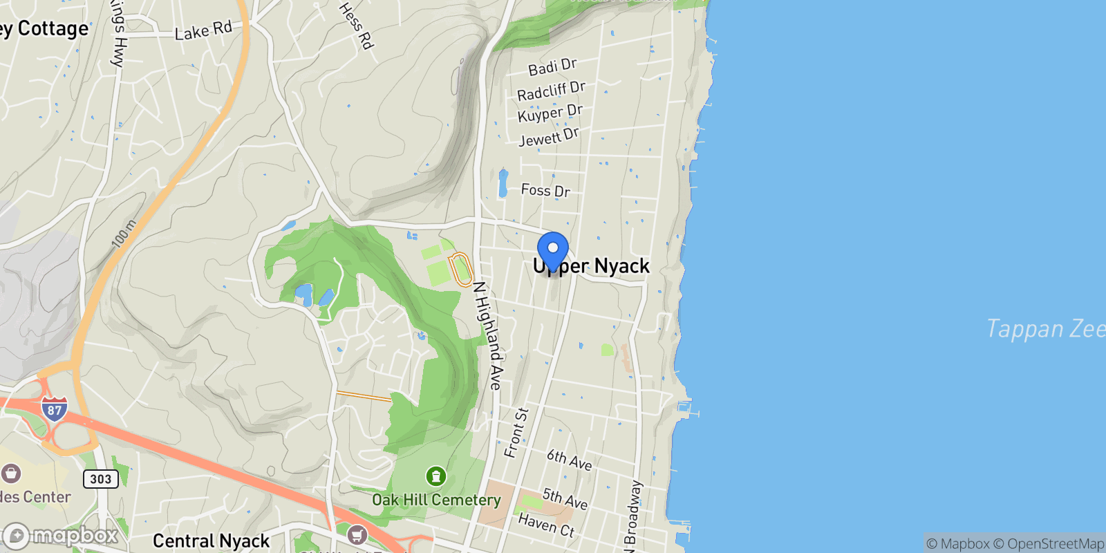 Map showing 417 Tompkins Avenue, Nyack, NY 10960, Nyack, New York, United States.