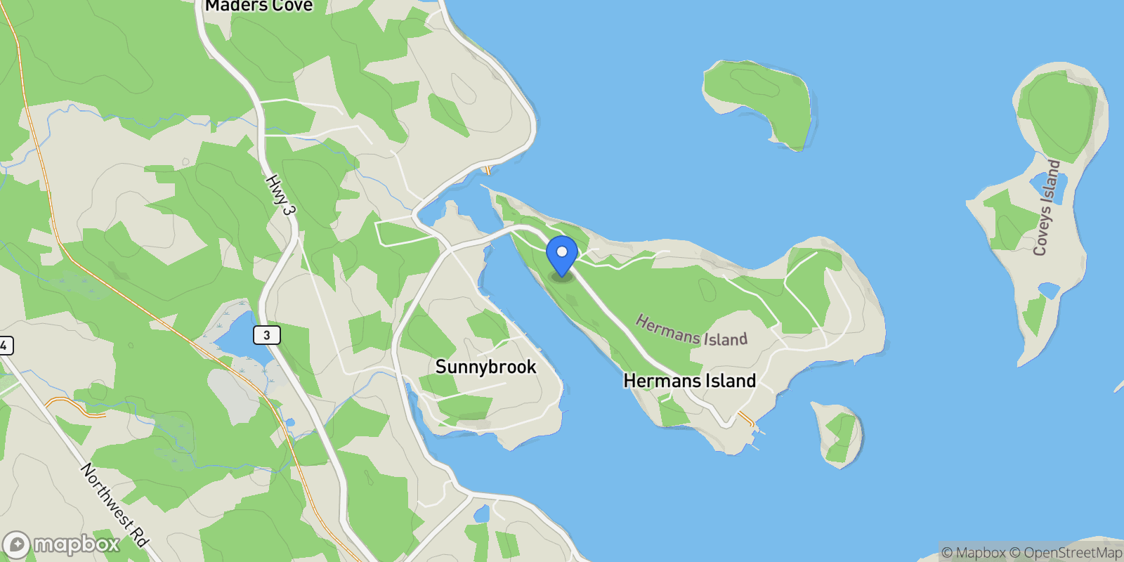 Map showing 528 Hermans Island Road, Lunenburg, Nova Scotia, Canada.