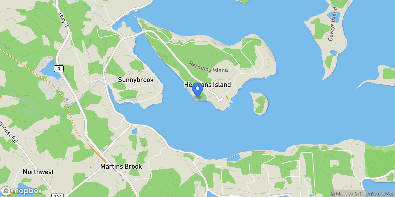 Map showing 32 Himmelman Lane, Lunenburg, Nova Scotia, Canada.