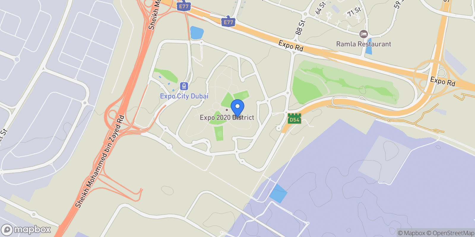 Map showing Sales Office Expo Valley in Expo City - Dubai - United Arab Emirates, Dubai, Dubai, United Arab Emirates.