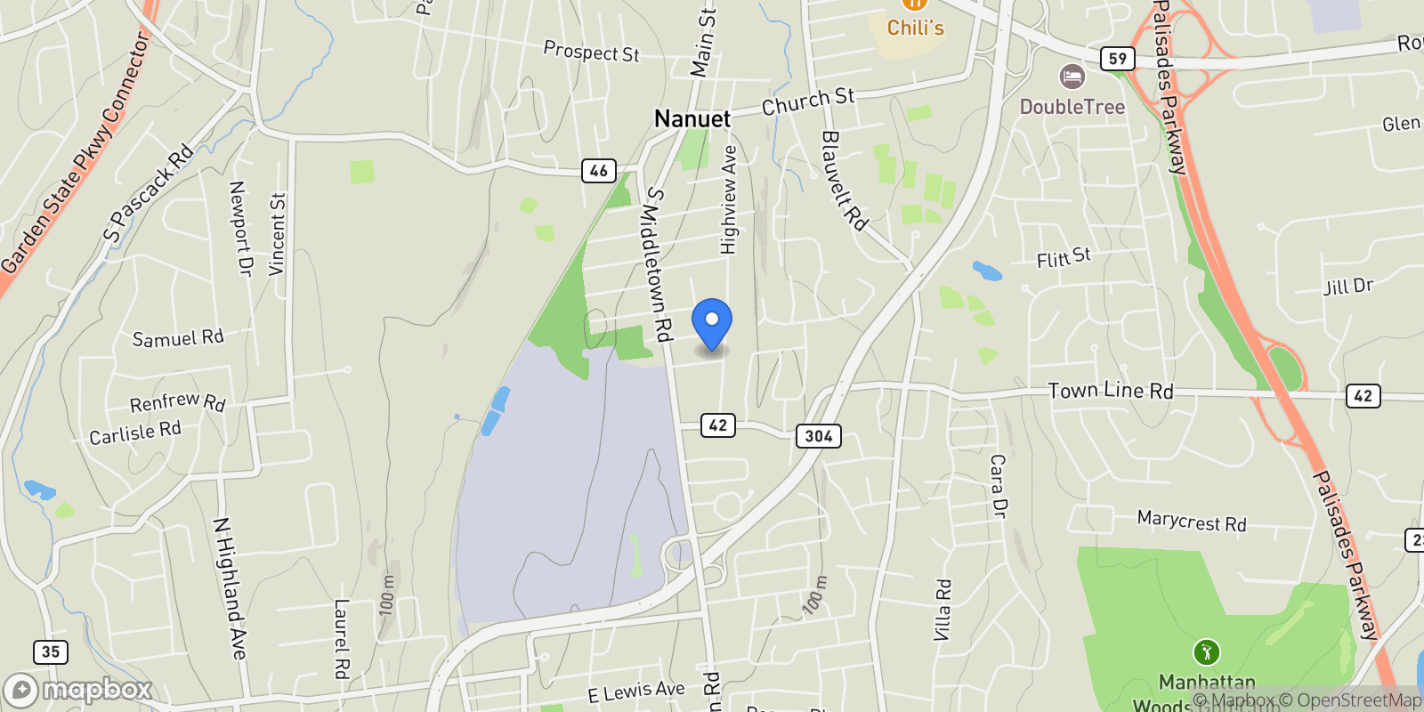 Map showing 22 Hovenkamp Avenue, Nanuet, NY 10954, Nanuet, New York, United States.